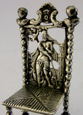 Usado, CADEIRA CASA BONECAS MINIATURA PRATA ESTERLINA VITORIANA 1897 ANTIGA comprar usado  Enviando para Brazil