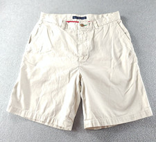 Bermuda masculina Tommy Hilfiger bege tamanho 32 chino 9" frente plana algodão comprar usado  Enviando para Brazil