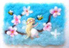 Wollbild mandelblüten elfe gebraucht kaufen  Deutschland