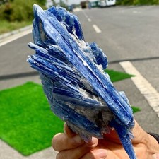 Używany, 478G Naturalny niebieski kynit z przezroczystym kwarcowym okazem kryształ energia duchowa na sprzedaż  Wysyłka do Poland