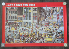 ... Póster And I Love New York de Michel Kichka, 1982 obra de arte dibujos animados vintage segunda mano  Embacar hacia Mexico