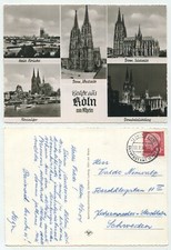 123810 - Pozdrowienia z Kolonii - Katedra - Prawdziwe zdjęcie - Widokówka, przebiegła 11.7.1954 na sprzedaż  Wysyłka do Poland