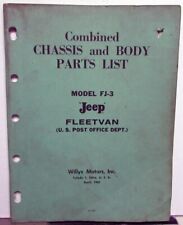 Usado, 1961 Willys Jeep chassi e lista de peças de carroceria livro FJ-3A Fleetvan correios dos EUA comprar usado  Enviando para Brazil
