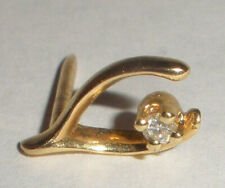 ótimo broche de lapela ou gravata de diamante vintage ouro 14k desejo osso , usado comprar usado  Enviando para Brazil