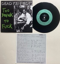 DEAD KENNEDYS - TOO DRUNK TO FUCK V RARE CYAN 7" 1ST UK 1981 CHERRY RED PUNK NM! comprar usado  Enviando para Brazil