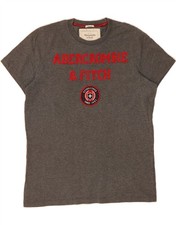 Camiseta masculina gráfica muscular ABERCROMBIE & FITCH cinza grande DV46 comprar usado  Enviando para Brazil