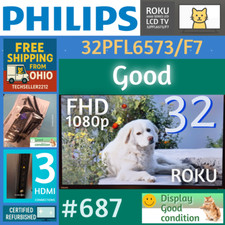 TV LED Roku 32" 1080p alta definição total Philips (32pfl6573/f7) com controle remoto/suporte comprar usado  Enviando para Brazil
