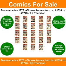 Beano comics 1975 for sale  SKEGNESS