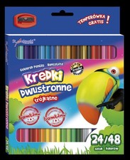 Kredki szkolne Bambino trójkątne dwustronne 24 sztuki/48 kolorów + temperówka na sprzedaż  PL