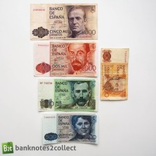 ESPAÑA: Juego de 5 billetes de peseta española. segunda mano  Embacar hacia Mexico