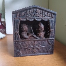 BANCO MECÂNICO ORIGINAL DE FERRO FUNDIDO PUNCH & JUDY DA DÉCADA DE 1890 FUNCIONA BEM comprar usado  Enviando para Brazil