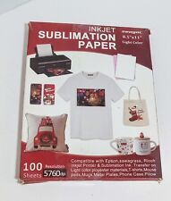 Papel de sublimação 100 folhas 8,5 x 11 polegadas para qualquer impressora a jato de tinta para camisetas comprar usado  Enviando para Brazil