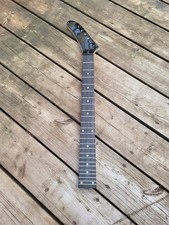Bastão de hóquei banana cabeça reversa 24 trastes triturado bordo braço de guitarra metal faça você mesmo comprar usado  Enviando para Brazil