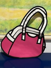 Bolsa de mão 2D plana desenho animado preta rosa branca bolsos Ruyihuang novidade comprar usado  Enviando para Brazil