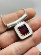 Silver necklace red for sale  WELLINGTON