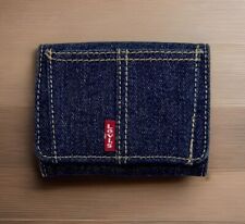 Carteira jeans vintage LEVI'S azul dobrável tripla identificação-janela troca-bolsa comprar usado  Enviando para Brazil