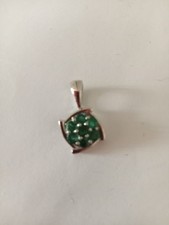 Emerald silver pendant for sale  HAVANT