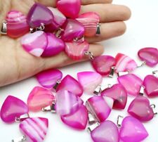 Atacado 50 peças pingentes de amuletos em forma de coração de ágata listras vermelhas rosa 20 mm comprar usado  Enviando para Brazil