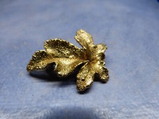 Brosche blatt goldfarben gebraucht kaufen  Hamburg
