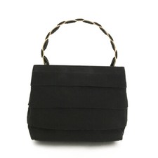 Usado, Bolsa de mão Salvatore Ferragamo Vara de lona preta/6BF1252 comprar usado  Enviando para Brazil