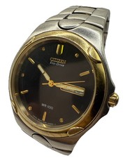 Relógio de pulso Citizen Eco-Drive WR100 E100-K53032-Y masculino 37mm mostrador preto dois tons, usado comprar usado  Enviando para Brazil