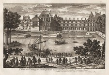 Chateau De Fontainebleau Jardim Piscina Jardim Perelle Placa de Cobre Gravura 306012 comprar usado  Enviando para Brazil