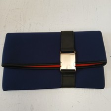navy suede clutch bag for sale  ROMFORD