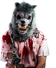 Máscara de lobisomem lobo com mandíbula móvel, acessórios de fantasia de lobisomem máscara assustadora comprar usado  Enviando para Brazil