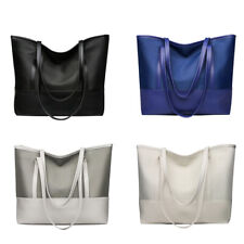 Bolsa de ombro feminina Oxford PU bolsa de mão grande capacidade alça superior emenda diária comprar usado  Enviando para Brazil