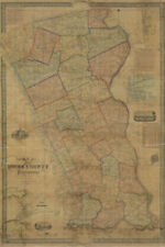 1850 Farm Line Map of Bucks County Pa de pesquisas coloridas, usado comprar usado  Enviando para Brazil