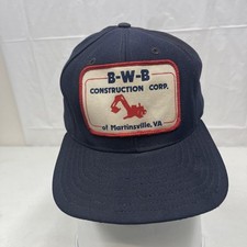 Boné vintage Martinsville VA caminhoneiro Snapback B-W-B Construction Corp comprar usado  Enviando para Brazil