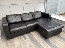 Habitat black leather for sale  SHREWSBURY