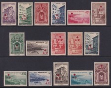 MONACO SG205/219 1940, Sobreimpressão Cruz Vermelha, Conjunto Completo de 15, Montado Estado Perfeito comprar usado MONACO SG205/219 1940, Sobreimpressão Cruz Vermelha, Conjunto Completo de 15, Montado Estado Perfeito comprar usado  Enviando para Brazil