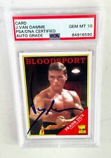 Jean Claude Van Damme autografado Bloodsport 1988 conjunto cartão PSA/DNA GEM MT 10 comprar usado  Enviando para Brazil