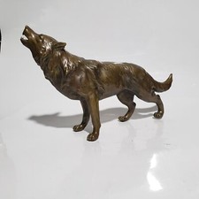 Usado, Estátua de lobo animal de bronze chinesa 34 cm escultura de estátua de lobo de bronze comprar usado  Enviando para Brazil
