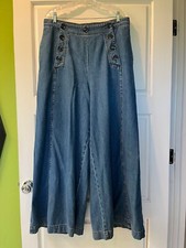 Jeans Gap Studio Zac Posen perna ultra larga botão marinheiro - tamanho 33/34 - ESGOTADO comprar usado  Enviando para Brazil