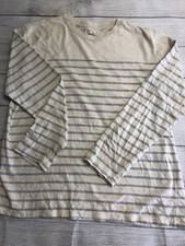 Usado, Camisa masculina Gap XL bege azul listrada manga longa casual gola redonda algodão macio comprar usado  Enviando para Brazil