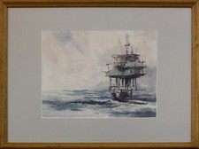 Watercolour boat approaching for sale  DISS