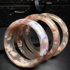 Pulseira de quartzo natural flor de cerejeira ágata/sakura, diâmetro interno 54-64mm comprar usado  Enviando para Brazil