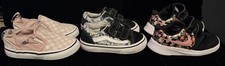 Lote de 3 pares de sapatos infantis femininos (2 Vans e 1 Nike) damas florais e rosa comprar usado  Enviando para Brazil