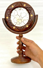 Antigüedad Madera Redondo Espejo Panel Placa con Soporte Original Floral Mano comprar usado Antigüedad Madera Redondo Espejo Panel Placa con Soporte Original Floral Mano comprar usado  Enviando para Brazil