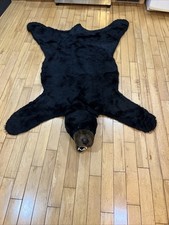 Tapete de urso preto vintage FAUX FUR tapete de brinquedo cabeça de pelúcia infantil 64x48” comprar usado  Enviando para Brazil