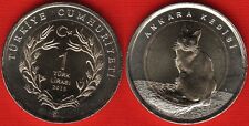 Moeda bimetálica Turquia 1 lira 2015 "Gato angorá turco" UNC comprar usado  Enviando para Brazil