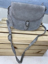 Usado, Bolsa tiracolo Emma Fox Dales camurça aba corpo médio couro real cinza em excelente estado usado comprar usado  Enviando para Brazil