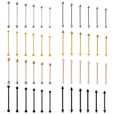 Barra de andaime industrial reta piercing de orelha aço cirúrgico ouro preto comprar usado  Enviando para Brazil