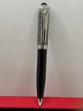 Excelente bolígrafo Cartier R De Balck + cuerpo de diseño plateado {tinta azul} segunda mano  Embacar hacia Mexico