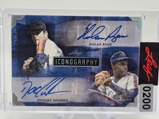 2021 Leaf Iconography Nolan Ryan Dwight Gooden Dual Auto 2/2, usado comprar usado  Enviando para Brazil