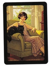 Usado, 1 WIDE SWAP CARTÃO DE JOGO ART DÉCO POLTRONA FEMININA RÁDIO E GATO PERSA PRETO BONITO comprar usado Usado, 1 WIDE SWAP CARTÃO DE JOGO ART DÉCO POLTRONA FEMININA RÁDIO E GATO PERSA PRETO BONITO comprar usado  Enviando para Brazil