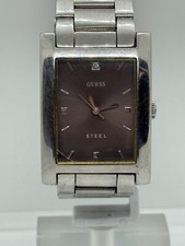 Usado, Relógio de pulso Guess data aço quartzo aço inoxidável retangular Japão Movt comprar usado  Enviando para Brazil