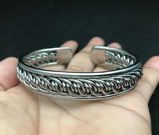 Pulseiras pulseira feita à mão fio de solda de aço inoxidável cor prata #18 comprar usado  Enviando para Brazil